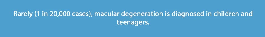 macular degeneration is diagnosed in children and teenagers 1