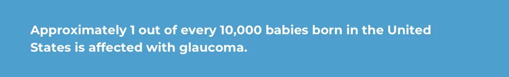 approximately one out of every 10000 babies affected with glaucoma